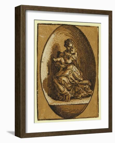 The Virgin in an Oval, Between Ca. 1520 and 1700-Parmigianino-Framed Giclee Print