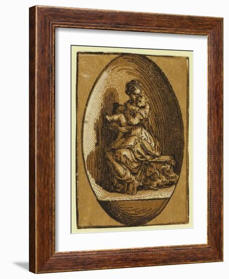 The Virgin in an Oval, Between Ca. 1520 and 1700-Parmigianino-Framed Giclee Print