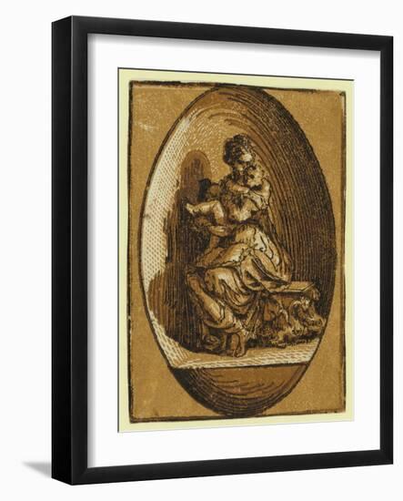 The Virgin in an Oval, Between Ca. 1520 and 1700-Parmigianino-Framed Giclee Print