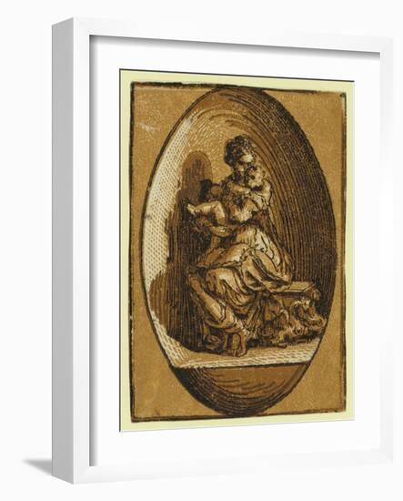 The Virgin in an Oval, Between Ca. 1520 and 1700-Parmigianino-Framed Giclee Print