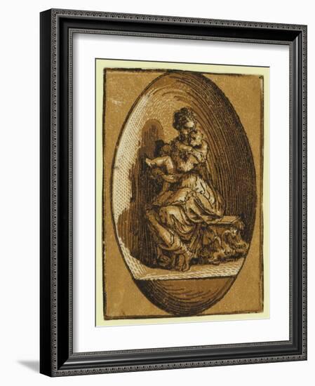 The Virgin in an Oval, Between Ca. 1520 and 1700-Parmigianino-Framed Giclee Print