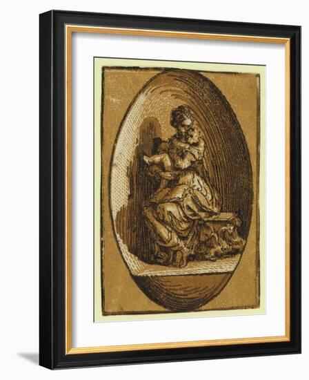 The Virgin in an Oval, Between Ca. 1520 and 1700-Parmigianino-Framed Giclee Print