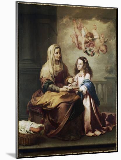 The Virgin Mary and Saint Anne Detail. (Oil on Canvas, C.1674)-Bartolome Esteban Murillo-Mounted Giclee Print