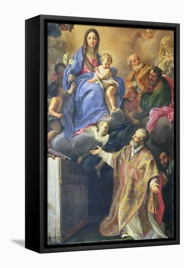 The Virgin Mary Appearing to St. Philip Neri-Carlo Maratti-Framed Premier Image Canvas