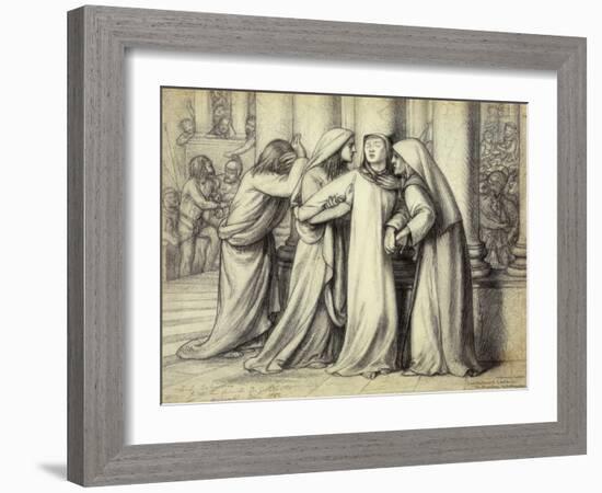 The Virgin Mary being Comforted-Dante Gabriel Rossetti-Framed Giclee Print