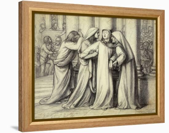 The Virgin Mary being Comforted-Dante Gabriel Rossetti-Framed Premier Image Canvas