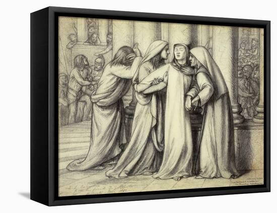 The Virgin Mary being Comforted-Dante Gabriel Rossetti-Framed Premier Image Canvas