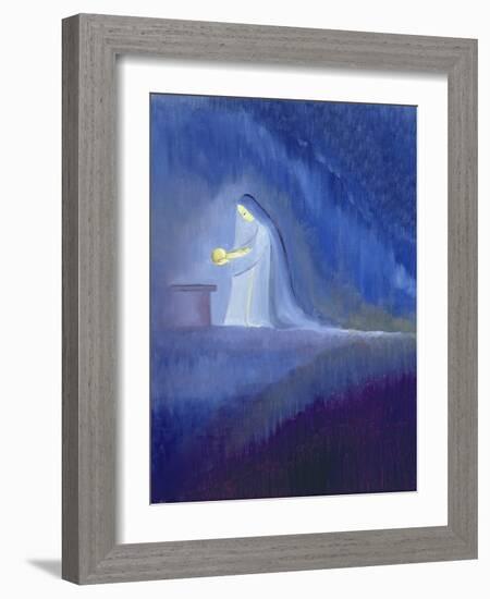 The Virgin Mary Cared for Her Child Jesus with Simplicity and Joy, 1997-Elizabeth Wang-Framed Giclee Print