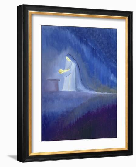 The Virgin Mary Cared for Her Child Jesus with Simplicity and Joy, 1997-Elizabeth Wang-Framed Giclee Print