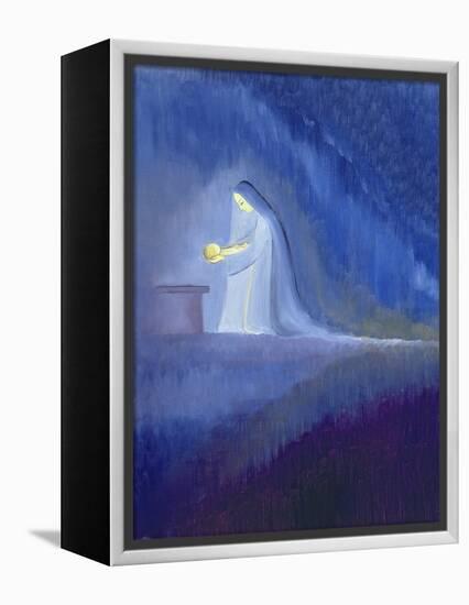 The Virgin Mary Cared for Her Child Jesus with Simplicity and Joy, 1997-Elizabeth Wang-Framed Premier Image Canvas