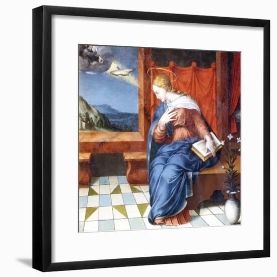 The Virgin Mary, Detail from the Annunciation-null-Framed Giclee Print