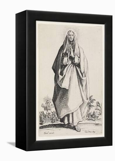 The Virgin Mary from Les Grands Apôtres (The Large Apostles), 1631 (Etching)-Jacques Callot-Framed Premier Image Canvas