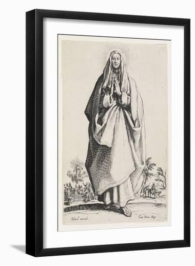 The Virgin Mary from Les Grands Apôtres (The Large Apostles), 1631 (Etching)-Jacques Callot-Framed Giclee Print