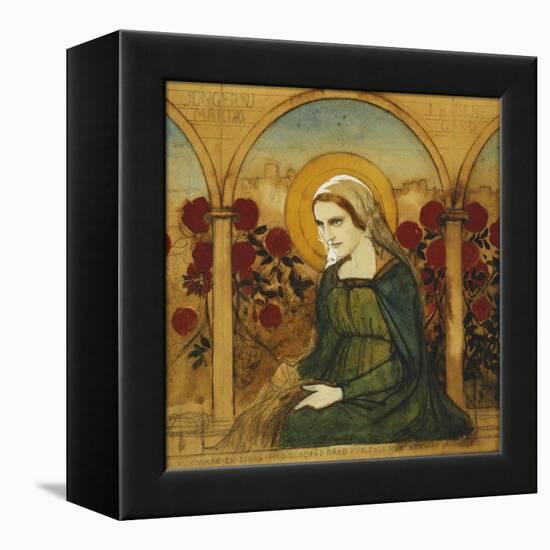 The Virgin Mary in the Rosegarden; Jungfru Maria I Rosengard-Albert Edelfelt-Framed Premier Image Canvas