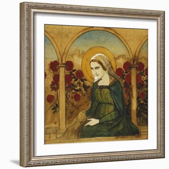 The Virgin Mary in the Rosegarden; Jungfru Maria I Rosengard-Albert Edelfelt-Framed Giclee Print