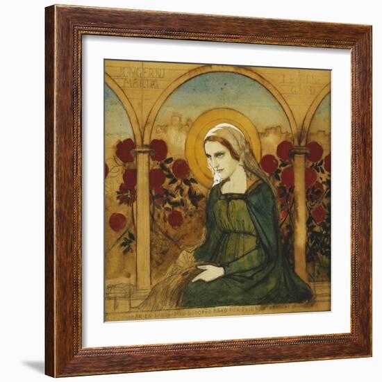 The Virgin Mary in the Rosegarden; Jungfru Maria I Rosengard-Albert Edelfelt-Framed Giclee Print