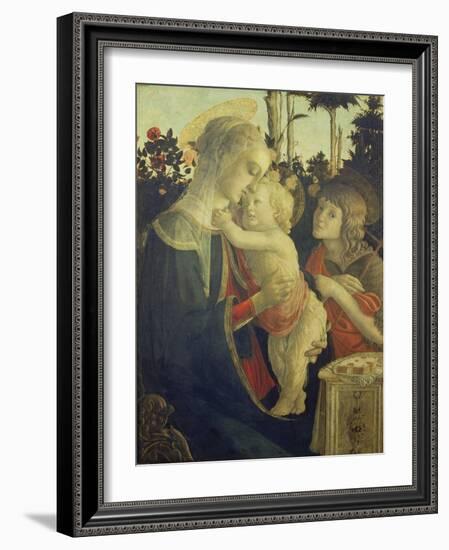 The Virgin Mary with Infant Christ and John-Sandro Botticelli-Framed Giclee Print