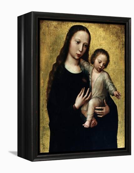 The Virgin Mary with the Child Jesus in a Shirt-Ambrosius Benson-Framed Premier Image Canvas
