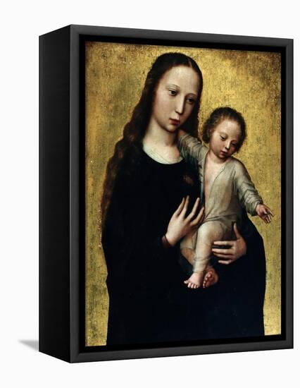 The Virgin Mary with the Child Jesus in a Shirt-Ambrosius Benson-Framed Premier Image Canvas