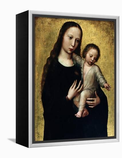 The Virgin Mary with the Child Jesus in a Shirt-Ambrosius Benson-Framed Premier Image Canvas
