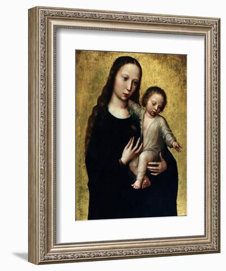 The Virgin Mary with the Child Jesus in a Shirt-Ambrosius Benson-Framed Giclee Print