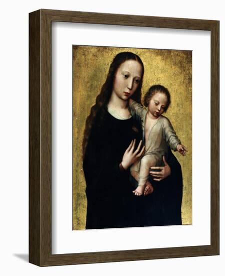 The Virgin Mary with the Child Jesus in a Shirt-Ambrosius Benson-Framed Giclee Print