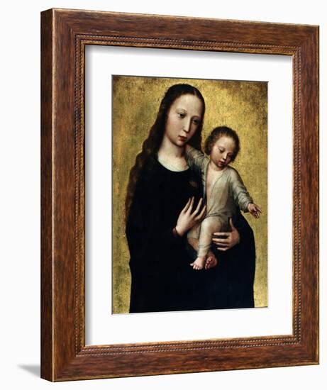 The Virgin Mary with the Child Jesus in a Shirt-Ambrosius Benson-Framed Giclee Print