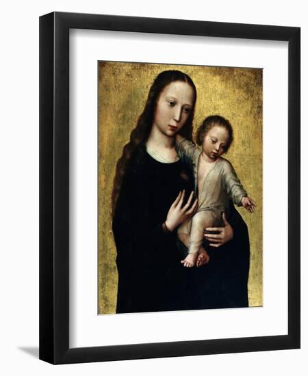 The Virgin Mary with the Child Jesus in a Shirt-Ambrosius Benson-Framed Giclee Print