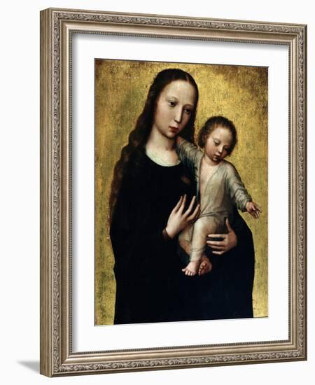 The Virgin Mary with the Child Jesus in a Shirt-Ambrosius Benson-Framed Giclee Print