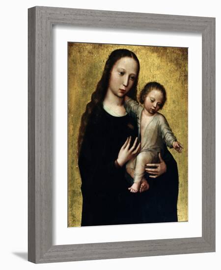 The Virgin Mary with the Child Jesus in a Shirt-Ambrosius Benson-Framed Giclee Print