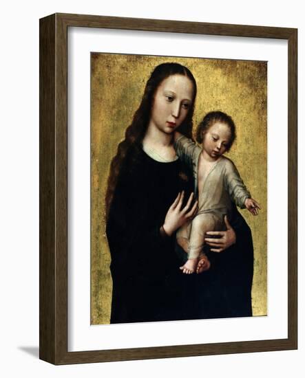 The Virgin Mary with the Child Jesus in a Shirt-Ambrosius Benson-Framed Giclee Print