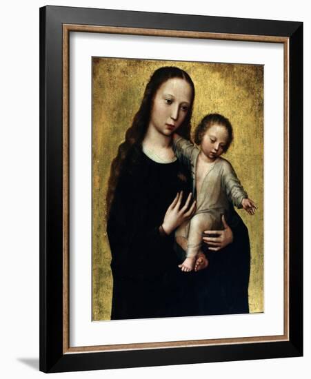 The Virgin Mary with the Child Jesus in a Shirt-Ambrosius Benson-Framed Giclee Print