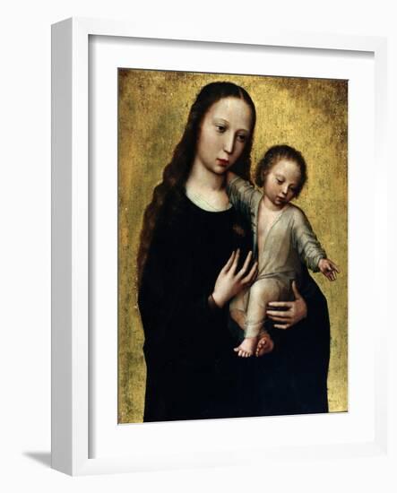 The Virgin Mary with the Child Jesus in a Shirt-Ambrosius Benson-Framed Giclee Print