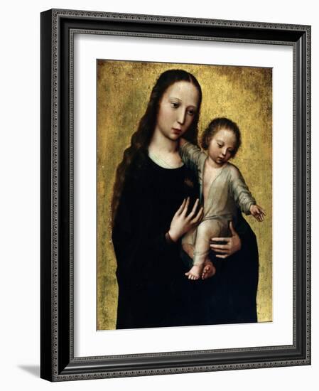 The Virgin Mary with the Child Jesus in a Shirt-Ambrosius Benson-Framed Giclee Print