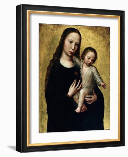 The Virgin Mary with the Child Jesus in a Shirt-Ambrosius Benson-Framed Giclee Print