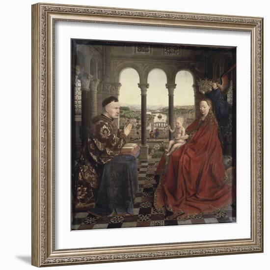 The Virgin of Chancellor Rolin-Jan van Eyck-Framed Giclee Print