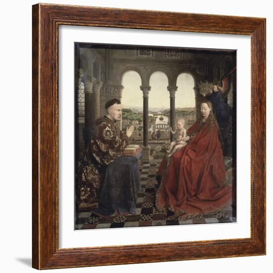 The Virgin of Chancellor Rolin-Jan van Eyck-Framed Giclee Print
