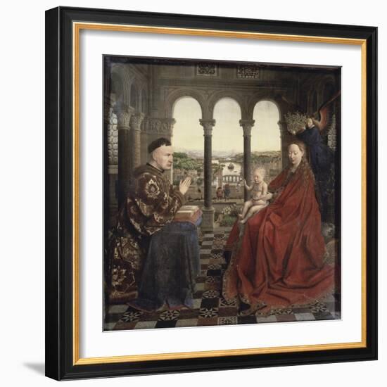 The Virgin of Chancellor Rolin-Jan van Eyck-Framed Giclee Print