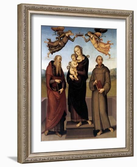 The Virgin of Loretto with Saint Jerome and Saint Francis, 1507-15-Pietro Perugino-Framed Giclee Print