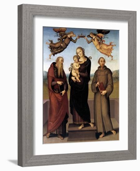 The Virgin of Loretto with Saint Jerome and Saint Francis, 1507-15-Pietro Perugino-Framed Giclee Print