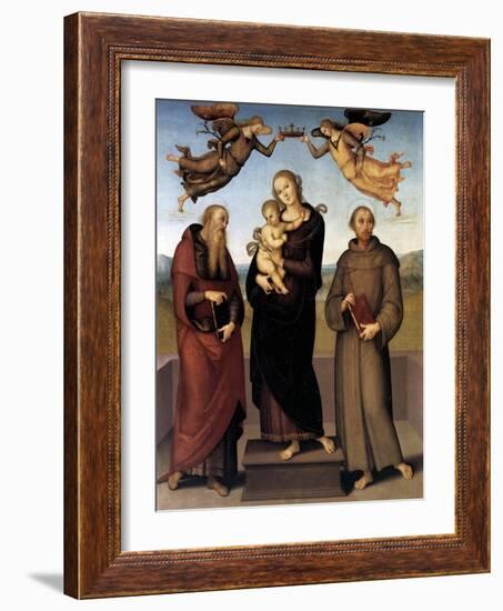 The Virgin of Loretto with Saint Jerome and Saint Francis, 1507-15-Pietro Perugino-Framed Giclee Print