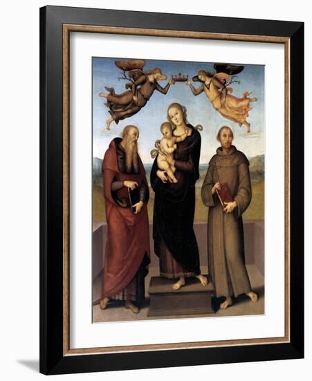 The Virgin of Loretto with Saint Jerome and Saint Francis, 1507-15-Pietro Perugino-Framed Giclee Print