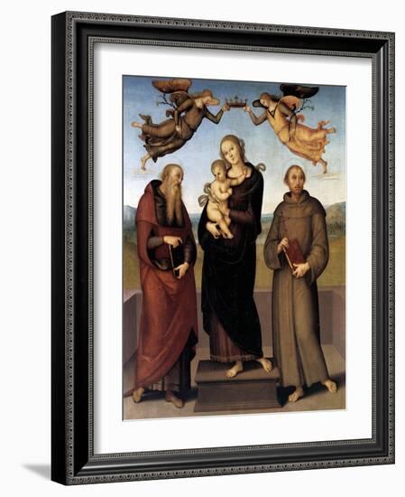 The Virgin of Loretto with Saint Jerome and Saint Francis, 1507-15-Pietro Perugino-Framed Giclee Print