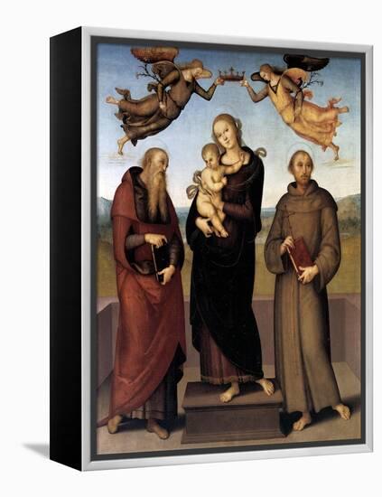 The Virgin of Loretto with Saint Jerome and Saint Francis, 1507-15-Pietro Perugino-Framed Premier Image Canvas