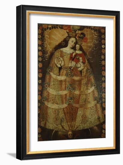 The Virgin of Pomata with a Rosary. Virgen De Pomata Con Rosario, 18th Century-Jose Agustin Arrieta-Framed Giclee Print