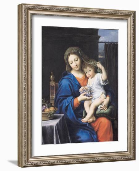 The Virgin of the Grapes, 1640-50-Pierre Mignard-Framed Giclee Print