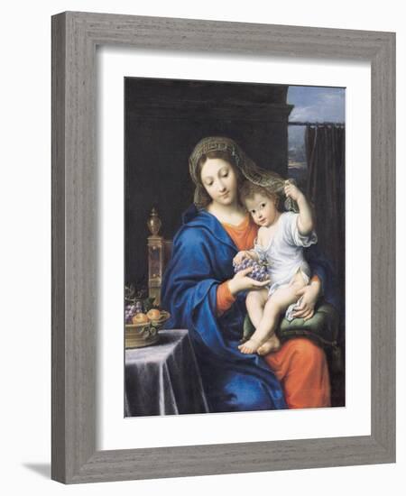 The Virgin of the Grapes, 1640-50-Pierre Mignard-Framed Giclee Print