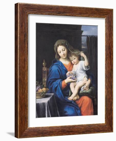 The Virgin of the Grapes, 1640-50-Pierre Mignard-Framed Giclee Print