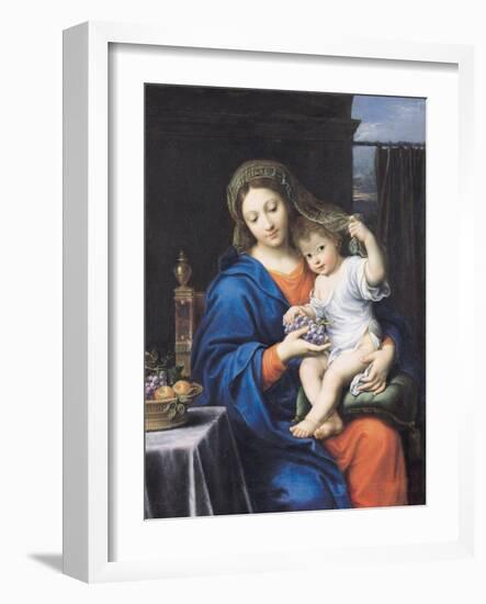 The Virgin of the Grapes, 1640-50-Pierre Mignard-Framed Giclee Print