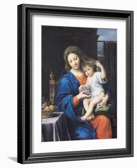 The Virgin of the Grapes, 1640-50-Pierre Mignard-Framed Giclee Print